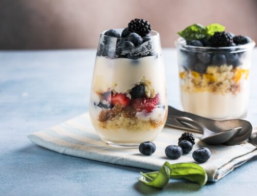 Vasitos de miel, frutas y crujiente Turimar